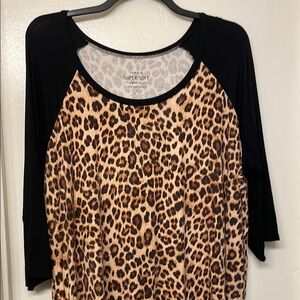 Torrid Leopard Print Super Soft Shirt Size 4